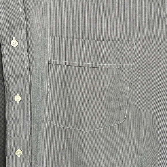 Yves Saint Laurent Long Sleeve Button Front Dress Shirt Gray 17.5 34-35 - Picture 6 of 9